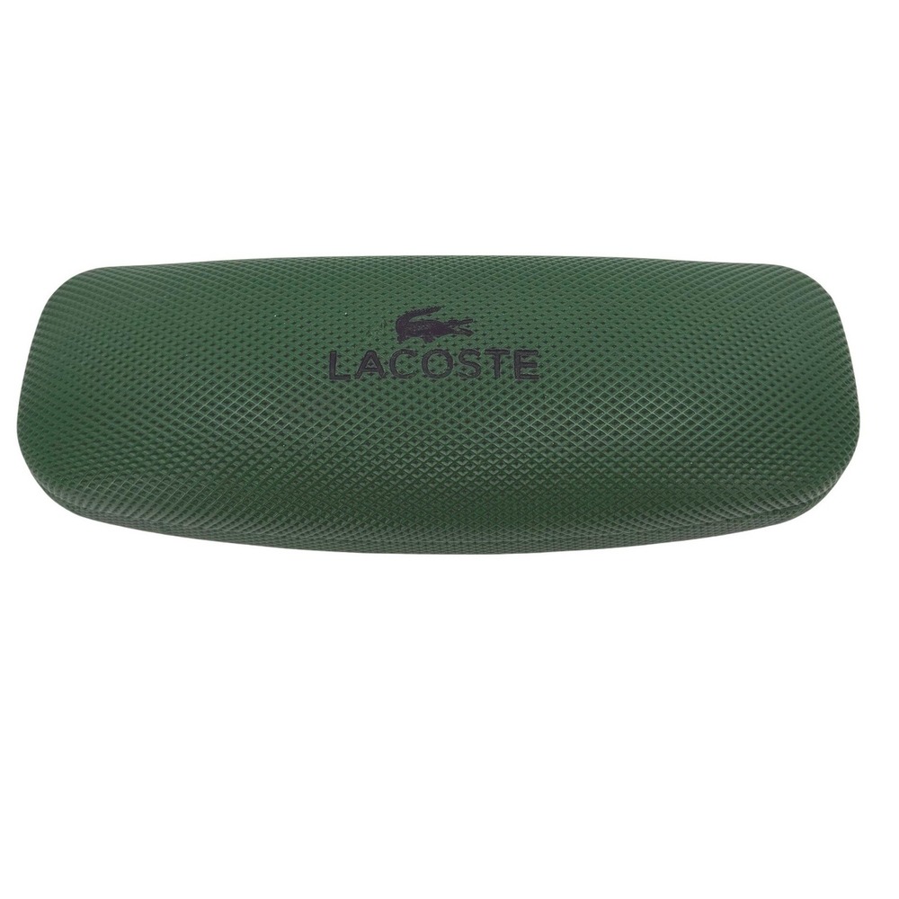Lacoste Green Textured Pique Hard Eyeglass Case Crocodile Logo Case 604